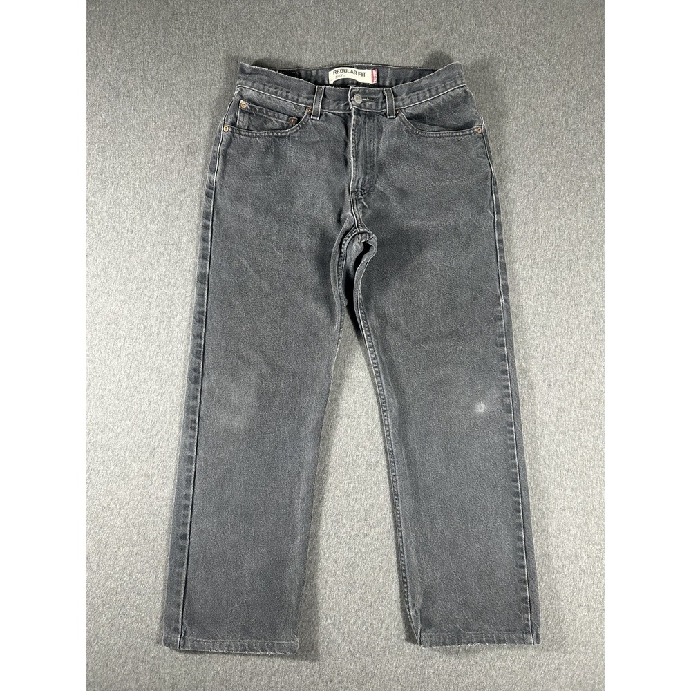 Vtg Levis 505 Jeans Straight Paper Tag Grunge Black Faded 90s Y2K 32x30